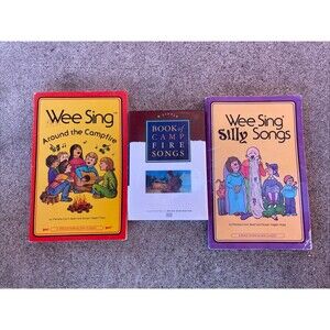 Vintage Wee Sing Childrens Songs silly Songs, Campfire Songs Lot Three